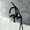 Aqua Vintage AE8400DX Deck Mount Clawfoot Tub Faucet, Matte Black AE8400DX